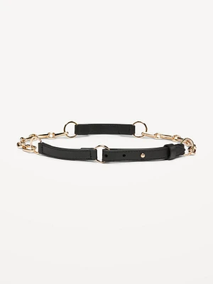 Faux Leather Chain Belt for Women