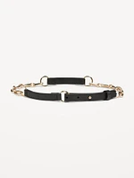 Faux Leather Chain Belt for Women