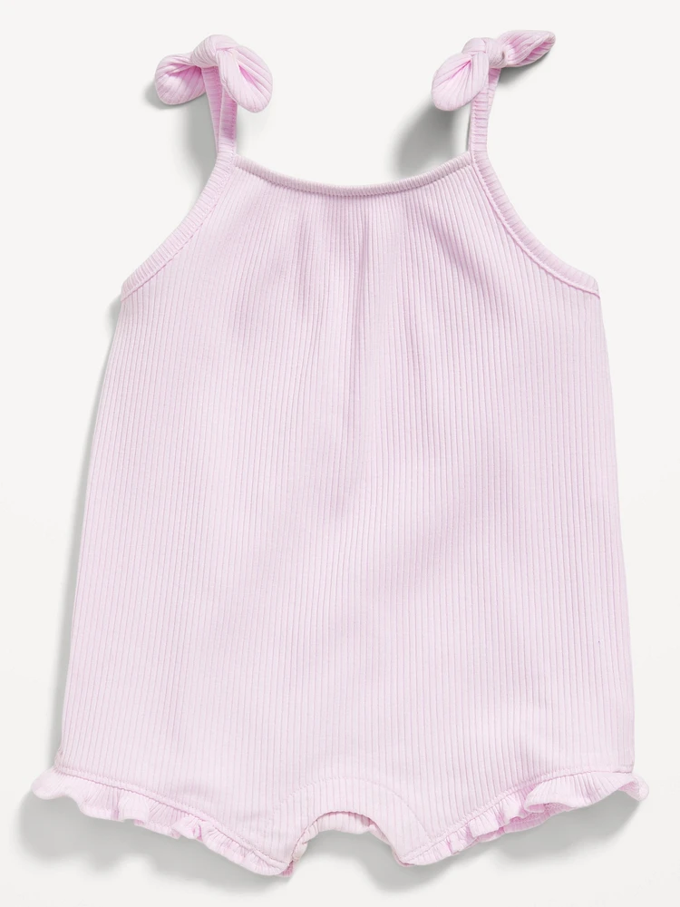 Sleeveless Tie-Knot One-Piece Romper for Baby
