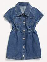 Short-Sleeve Cinched-Waist Dress for Toddler Girls