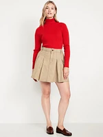 High-Waisted Pleated Mini Skirt