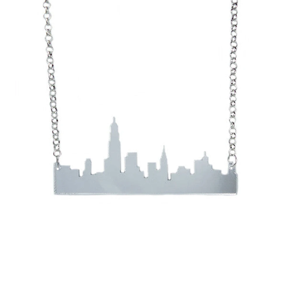 Skyline Laser-Cut Mirror Necklace