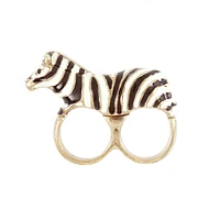 Zebra Two-Finger Ring