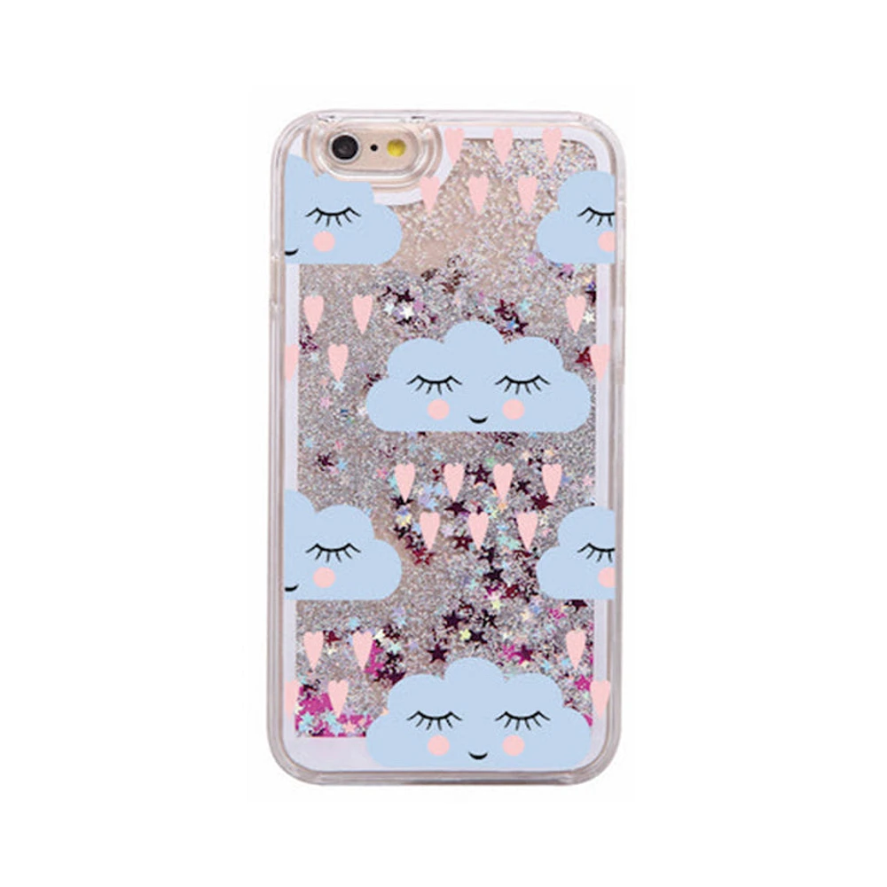 Glitter Waterfall Phone Case - Blue Cloud
