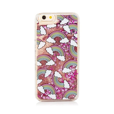 Glitter Waterfall Phone Case - Rainbow Pink