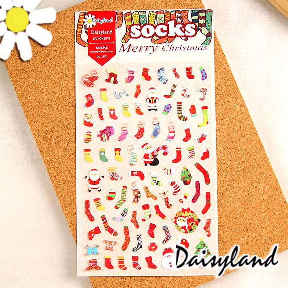 Daisyland Sticker: Merry Christmas Socks