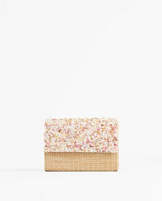 MALA CLUTCH RÁFIA PEDRARIA