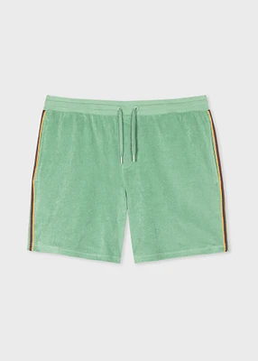 Men's Green Towelling Lounge Shorts