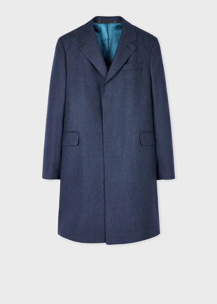 Paul Smith Dark Blue Capolavoro Tweed Overcoat | King