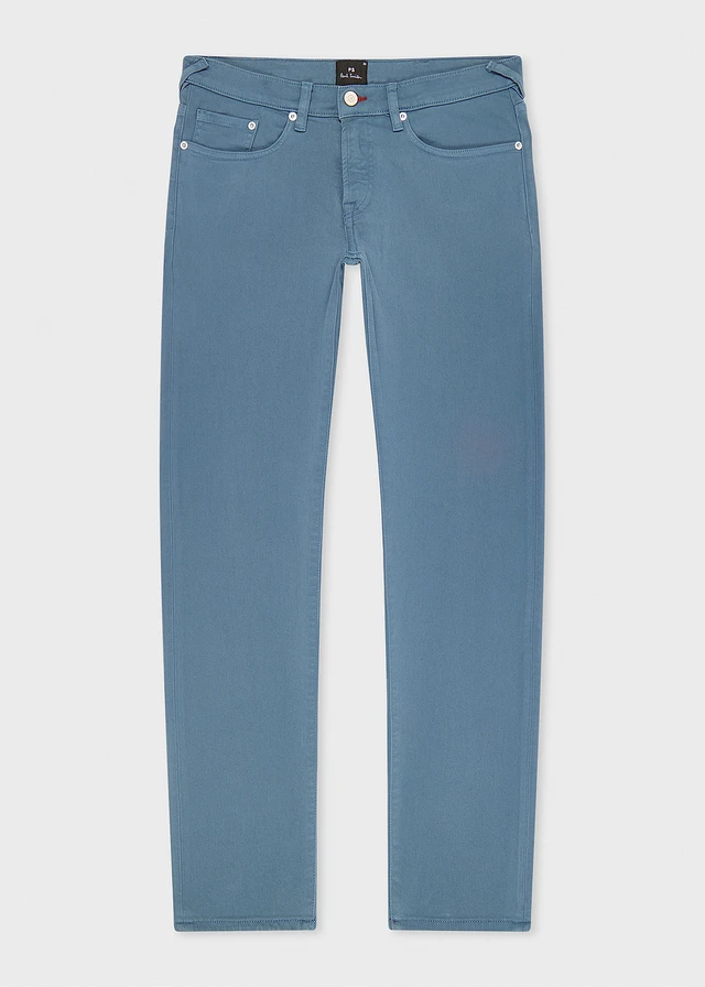 PS Paul Smith Tapered-Fit Mid Blue Garment-Dyed Organic Cotton 