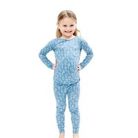 Blue Floral Bamboo Pajama Set