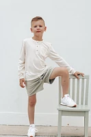 Creme Button Henley