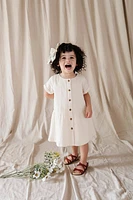 Cream Button Dress