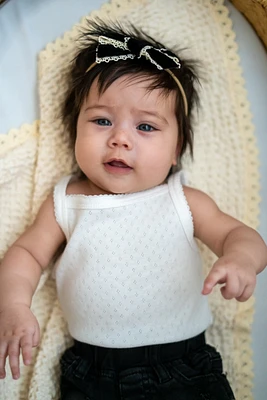 White Pointelle Tank Bodysuit