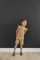 Mustard Ribbed Knit Tank Set