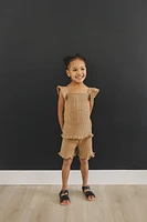 Mustard Ribbed Knit Tank Set