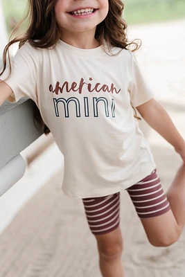 Burgundy Stripe Biker Shorts
