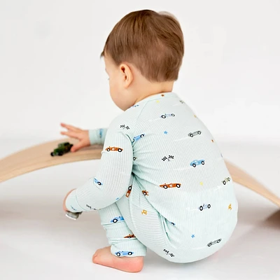 Race Cars Zip Romper