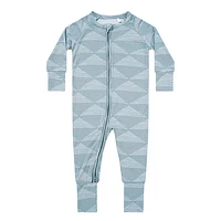 Blue Triangles Zip Romper