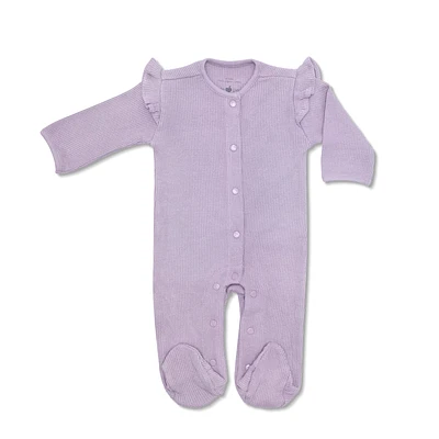 Lavender Waffle Ruffle Footie