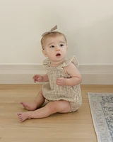 Oat Gingham Bonnie Romper