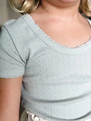 Seafoam Pointelle Tee