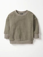 Army Green Waffle Crewneck