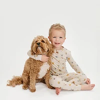 Dogs Cream Two-Piece Set