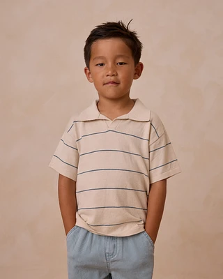 Blue Stripe Chandler Knit Polo