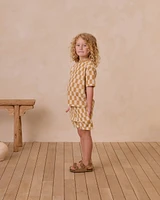 Marigold Check Terry Shorts