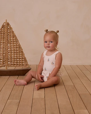 Sailboats Skirted One-Piece