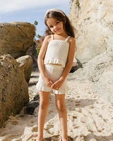 Ivory Crochet Tank Set