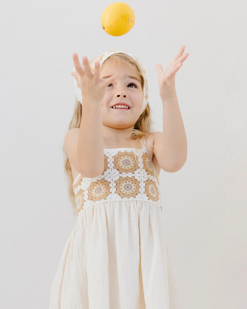 Marigold Daisy Crochet Dress