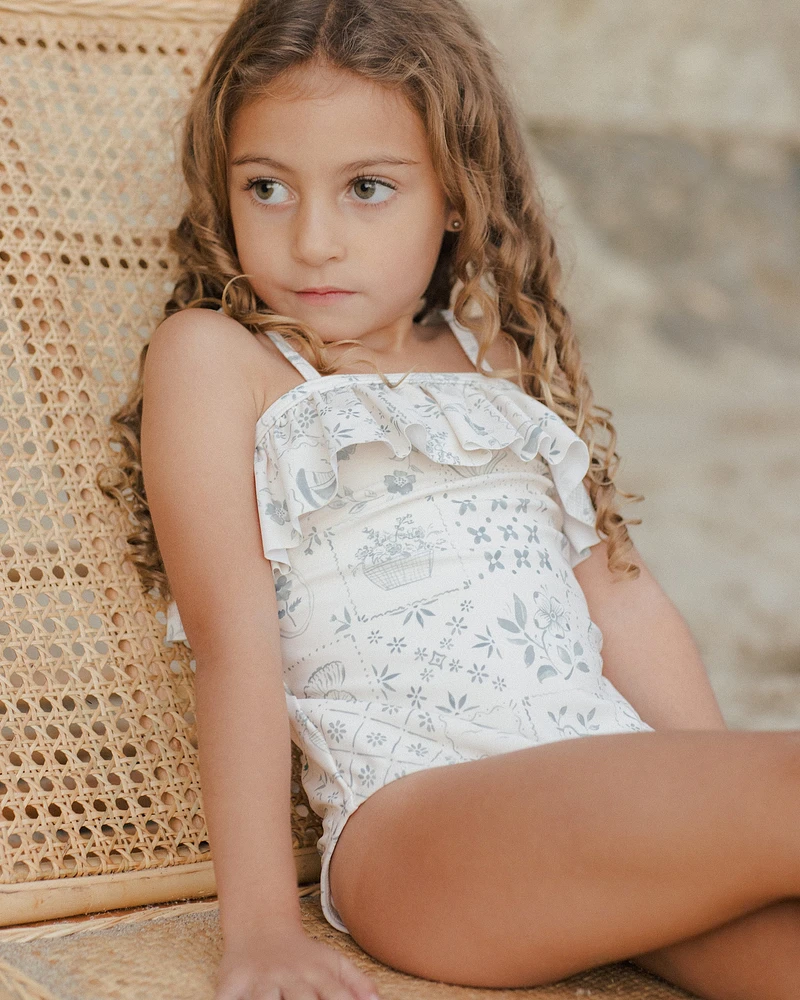 Tile Ruffle One-Piece