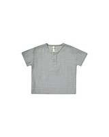 Blue Gingham Henry Shirt