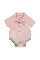 Faded Pink Button-up Pocket Bodysuit