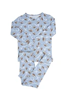 Blue Football Bamboo Pajama Set