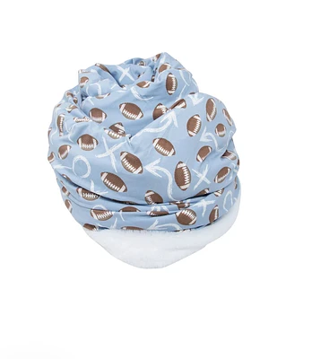 Blue Football Bamboo + Fur Blanket