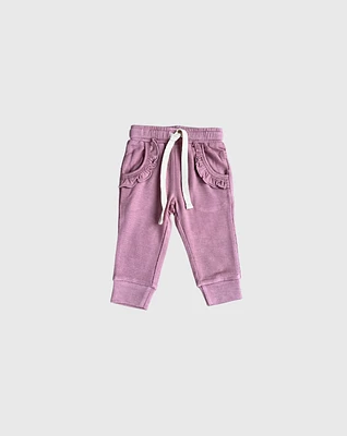 Mauve Ruffle Joggers