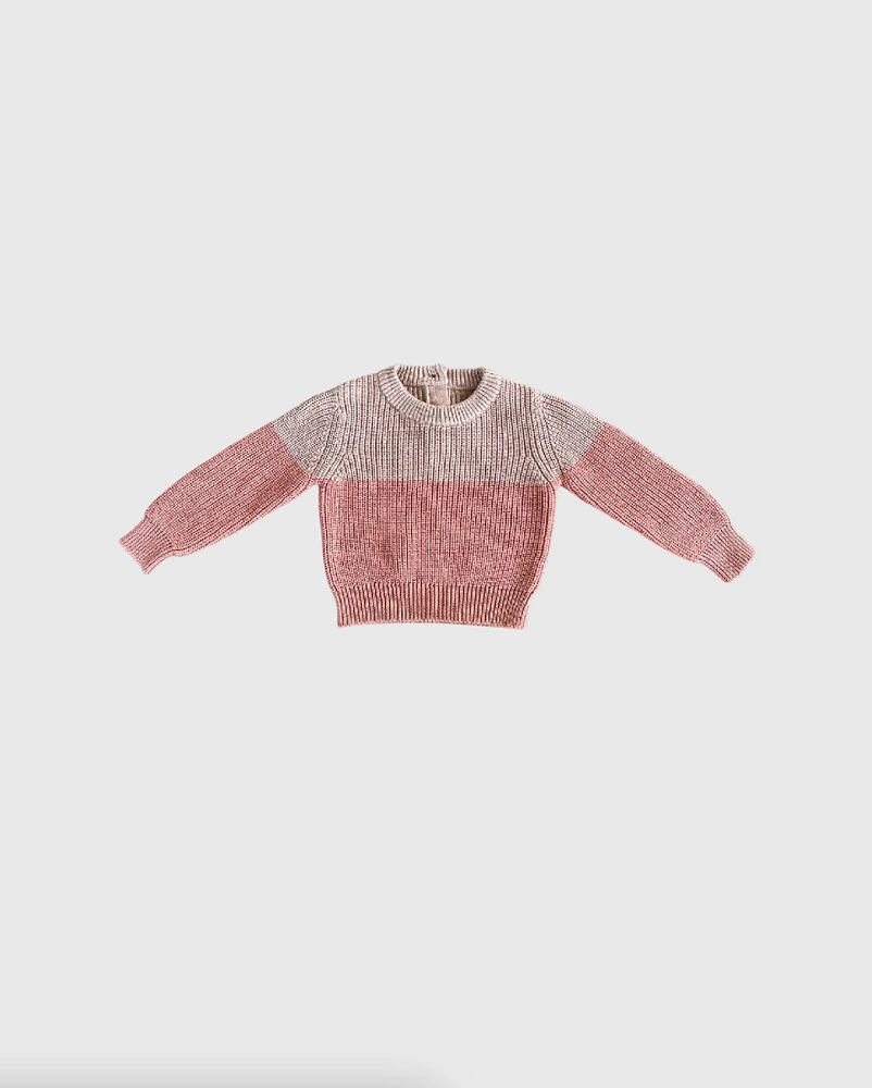 Rose Colorblock Knit Sweater