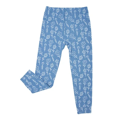 Blue Floral Bamboo Pajama Set