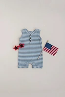 Blue Stripe Bamboo Romper