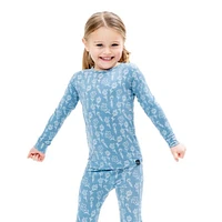 Blue Floral Bamboo Pajama Set