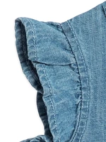 Chambray Ruffle Hem Top
