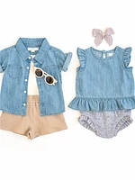 Chambray Graham Button Up Shirt