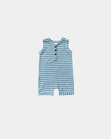 Blue Stripe Bamboo Romper