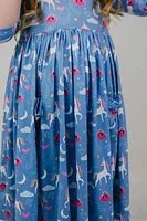 Blue Moon Unicorn Pocket Twirl Dress