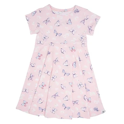 Pink Butterly Daisy Twirl Dress