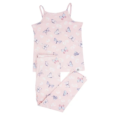 Pink Butterfly Daisy Tank Pajama Set