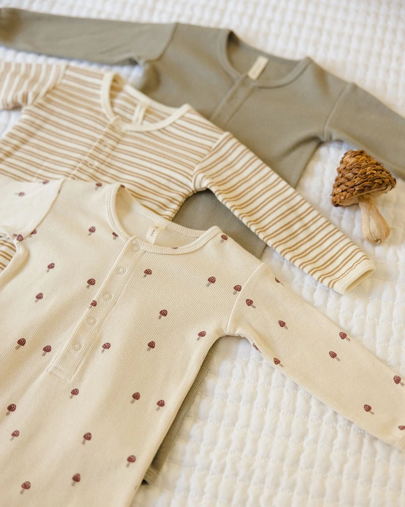 Golden Stripe Ribbed Baby Jumpsuit